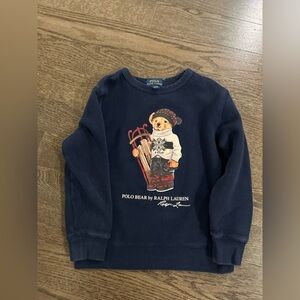Ralph Lauren Navy Crewneck with Polo Bear Graphic